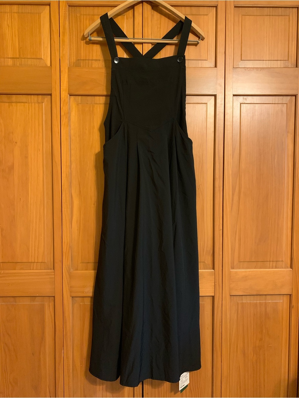 Halara Breezeful Black Crossback Pinafore Maxi Dress